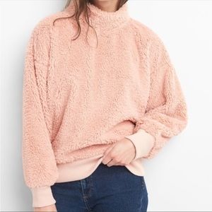 Blush pink GAP sherpa fleece sweatshirt
